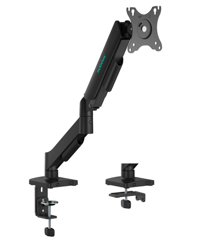 mbeat Activiva Ergolife Single-Screen Gas Spring Monitor Arm allows you to smoothly adjust the height angle and tilt of your screen with minimal mbeat Activiva Ergolife Single-Screen Gas Spring Monitor Arm allows you to smoothly adjust the height angle and tilt of your screen with minimal